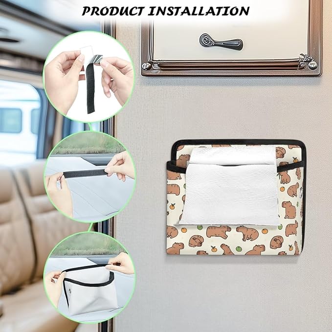 Capybara Car Organizer Storage Between Seats Front Back Seat Storage Pocket for Car Universal Auto Console Door Window Storage Bag for Interior Organizer Holder for Phone Sunglasses