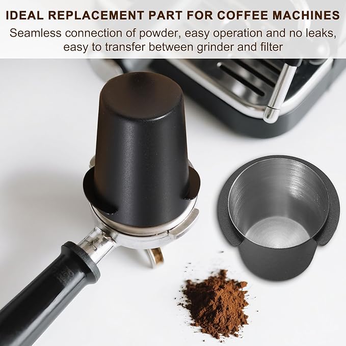 uxcell 58mm Coffee Grinder Powder Cup, Stainless Steel Espresso Coffee Powder Feeder, Espresso Coffee Machine Tools for Coffee Tamper (Silver)