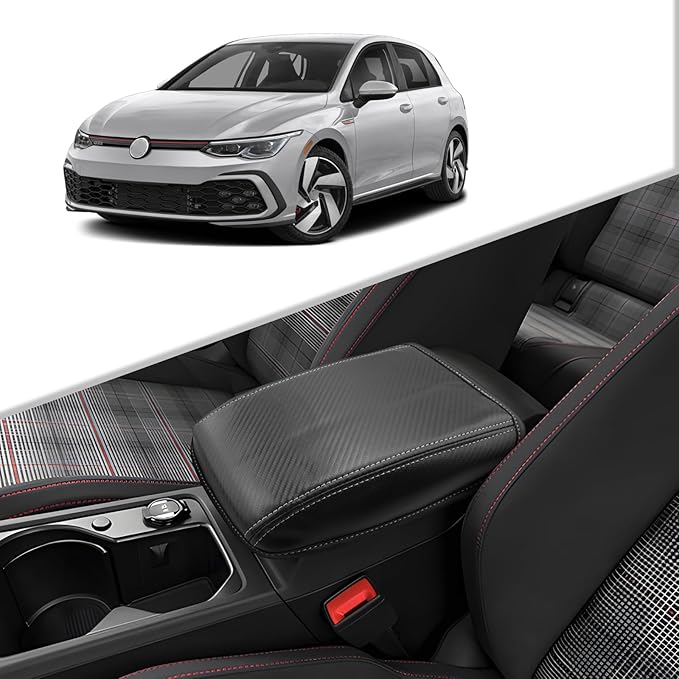CDEFG for Volkswagen Golf R VW GTI Golf 8 MK8 2020-2025 Center Console Cover Armrest Box Cover for Golf R/GTI Golf8 Accessories Console Arm Rest Protector