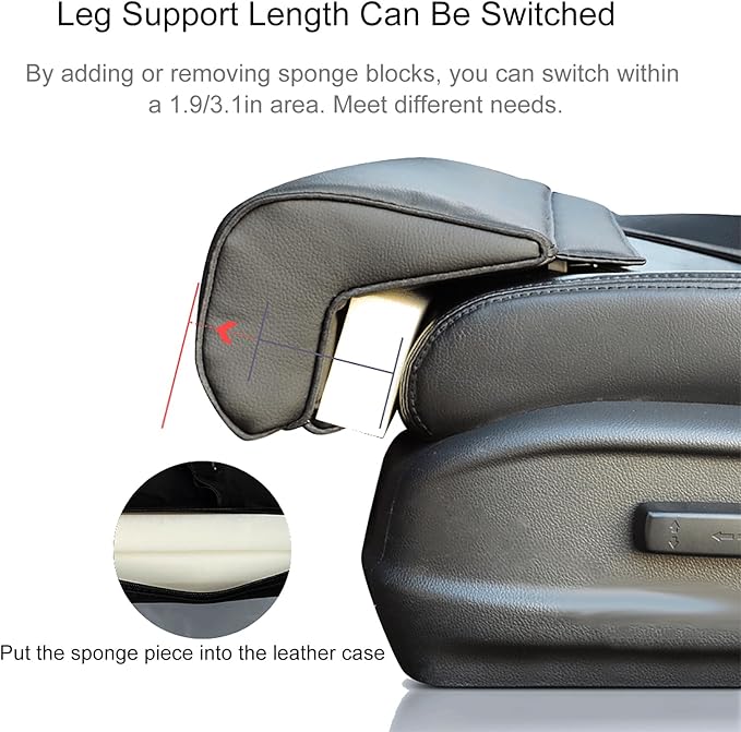 Car Leg Extender Leg Support Cushion for Car Driver Seat Office Chair, Universal Car Seat Extender Pad Leg Support Pillow for Cars Buses Trains Office Home (Beige)