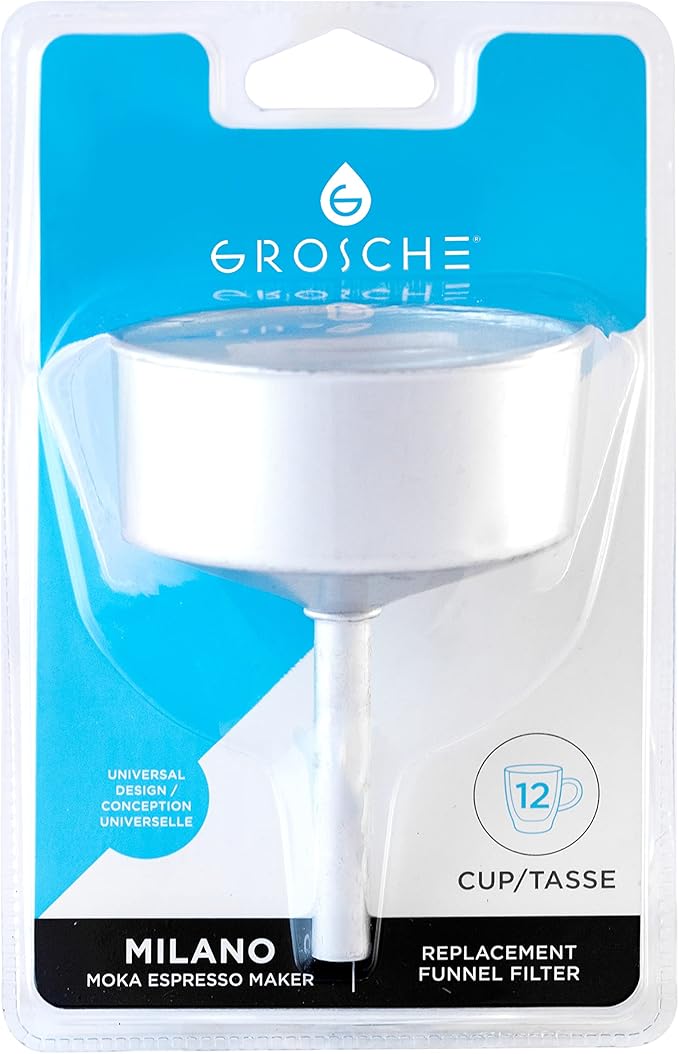 GROSCHE Milano Moka pot funnel filter 12 CUP size funnel filter replacement part for aluminum stovetop espresso maker Greca moka espresso coffee maker