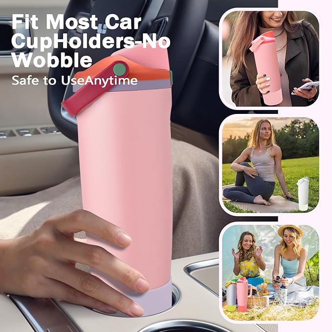 Silicone Boot for Owala 30oz & 40oz FreeSip Sway Bottles & Tumblers - Non-Slip, Scratch-Resistant, Stability Enhancer, Available in 12 Colors (Dreamy Field)