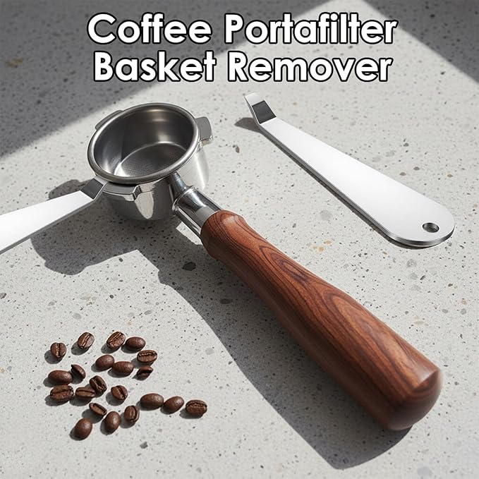 2pcs Portafilter Basket Removal Tool Stainless Steel Coffee Powder Cup Disassembly Tool Coffee Filter Remover Tools Espresso Machine Cleaner Accessories