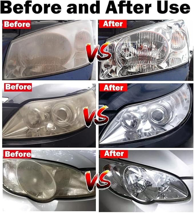 200ML Headlight Restoration Liquid, Car Headlight Polishing Repair Fluid, Headlight Polish Restoration Kit Refill Bottle to Remove Yellowing/Scratch/Haze/Oxidation/Vague