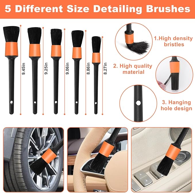 Viewsun Windshield Cleaner Tool 28 Pcs Car Interior Cleaning Kit, Car Detailing Kit Interior Cleaner, Car Detailing Brushes, Car Cleaning Gel, Inside Cleaning Supplies Accessories for Women Men