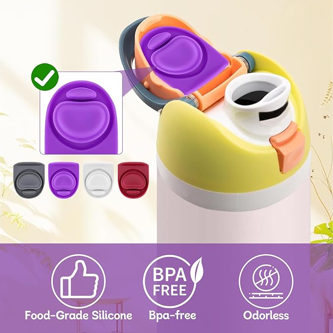 4 Pcs Replacement Stopper Compatible with Owala FreeSip 16oz 32oz,Water Bottle Top Gasket Lid for Owala 16/19/24/32/40oz Seal Mouth Cap Silicone Stopper Parts Insert Accessories(4 Colors 5)