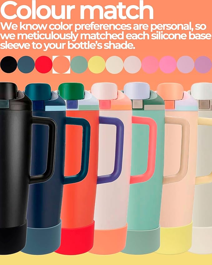 Silicone Boot for Owala 30oz & 40oz FreeSip Sway Bottles & Tumblers - Non-Slip, Scratch-Resistant, Stability Enhancer, Available in 12 Colors (Midnight Black)