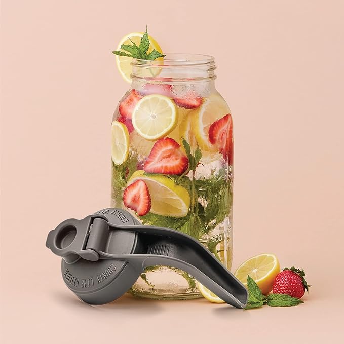 County Line Kitchen Glass Mason Jar Pitcher with Lid - Wide Mouth, 2 Quart (64 oz) - Heavy Duty, Leak Proof - Sun & Iced Tea Pitcher, Cold Brew Coffee, Breast Milk Storage, Water - Black
