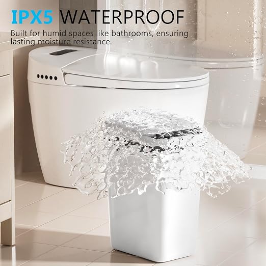 jinligogo 3Pack Bathroom Small Trash Can with Lid, 2.6 Gallon Touchless Automatic Garbage Can Slim Waterproof Motion Sensor Smart Trash Bin for Bedroom, Office, Living Room-White