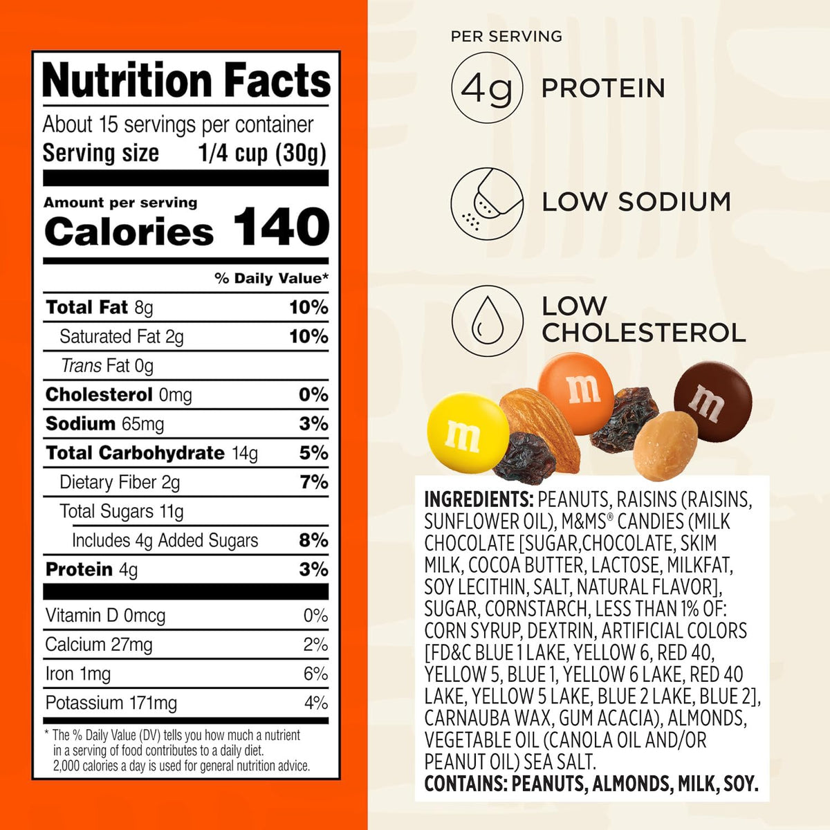 Snak Club Energizer Trail Mix with Roasted Salted Peanuts, Raisins, Chocolatey Candies, Roasted Almonds, Gluten-Free and Kosher Snack, 2 oz Bags, 12 Pack
