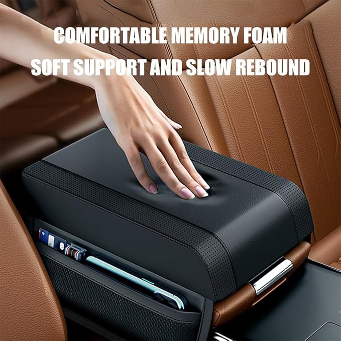 Car Armrest Box Pad for Toyota RAV4 RAV4 5-Door/RAV4 3-Door XA50 XA40 XA30 XA20 XA10 1995-2025 Center Console Armrest Box Leather Car Console Storage Box Arm Rest Cushion Pads,Brown