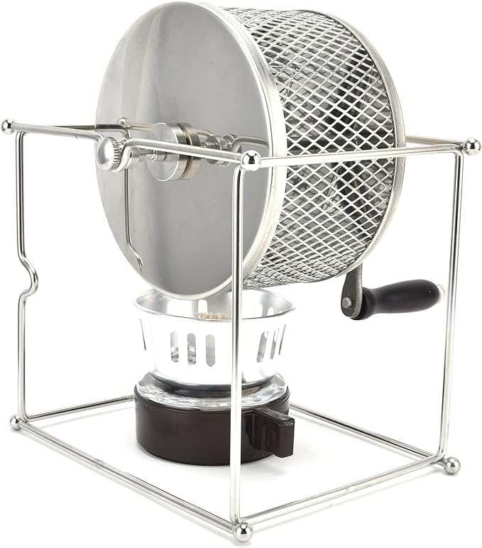 Topyond Stainless Steel Coffee Bean Roaster, Hand Crank Manual Roasting Machine with Temperature Control, Home Use Coffee Peanut Roaster for Coffee Lovers, DIY Enthusiasts