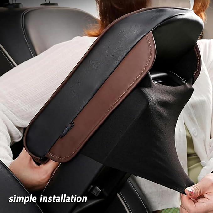 Car Center Console Cover for Toyota 4Runner 2010-2024, Universal Leather Armrest Cushion Anti-Slip Comfort Protection Arm Rest Storage Box Mat Pads Interior Accessories,White