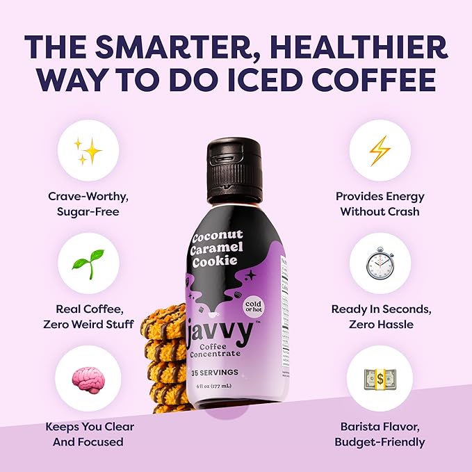 Coffee Concentrate - Limited Release Flavors - Cold Brew Coffee, Perfect for Hot or Iced Instant Coffees, Hot Drinks, Cold Brew Concentrate, 35 Servings - Coconut Caramel Cookie
