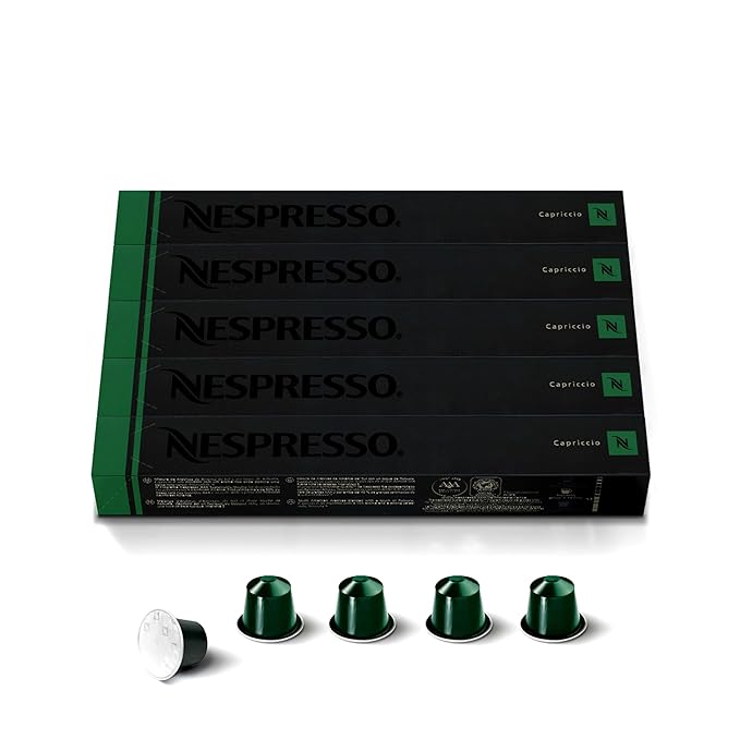 Nespresso Capsules Original Line, Capriccio, Medium Roast Espresso Coffee, 50 Count Coffee Pods