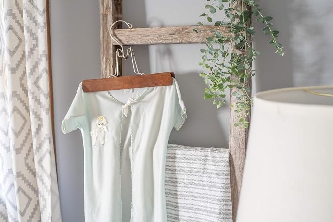 BarnwoodUSA Rustic Farmhouse Decorative Ladder - Our 5 ft Ladder can be Mounted Horizontally or Vertically and is Crafted from Upcycled Wood | No Assembly Required | Weathered Gray