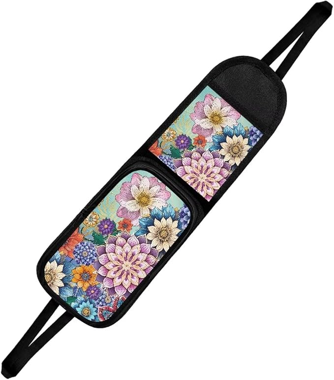 Boho Mandala Car Seat Storage Bag Front Seat Floral Seat Side Organizer Polyester Waterproof Seat Storage Bag Car Travel Accessories