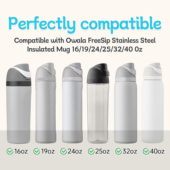 2 Pcs Replacement Rubber Seal Stopper Compatible with Owala FreeSip,Water Bottle Top Gasket Lid for Owala 16/19/24/32/40oz Bottle Mouth Cap Silicone Stoppers Parts Insert Accessories 2PB-4