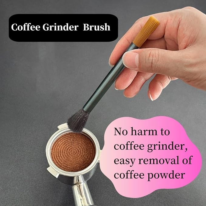 Professional Burr Grinder Cleaning Brush with Aluminum Handle - Dual Head Brush Ideal for Espresso Machine and Toaster