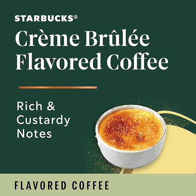 Starbucks K-Cup Coffee Pods, Flavored Hot or Iced Coffee, Crème Brûlée, 10 Keurig Pods