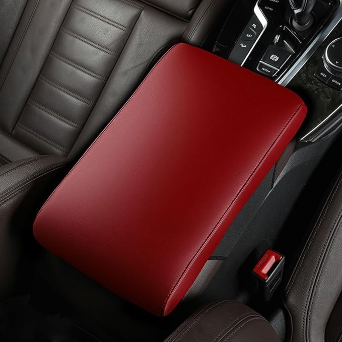 Car Armrest Covers for Hyundai Kona EV 2019 2020 2021 2022 2023 2024 2025 Premium Leather Center Console Armrest Cushion Pad Anti-Scratch Soft Support for Elbow Auto Interior Accessories