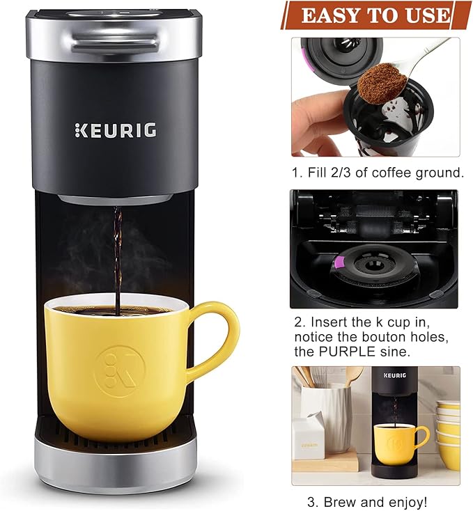 Reusable K Cups for K-Mini/K-Duo/K-express, 4 Pack Reusable Coffee Pods for K-eurig, BPA Free Refillable Single K Cups for K-eurig 1.0 & 2.0 Series