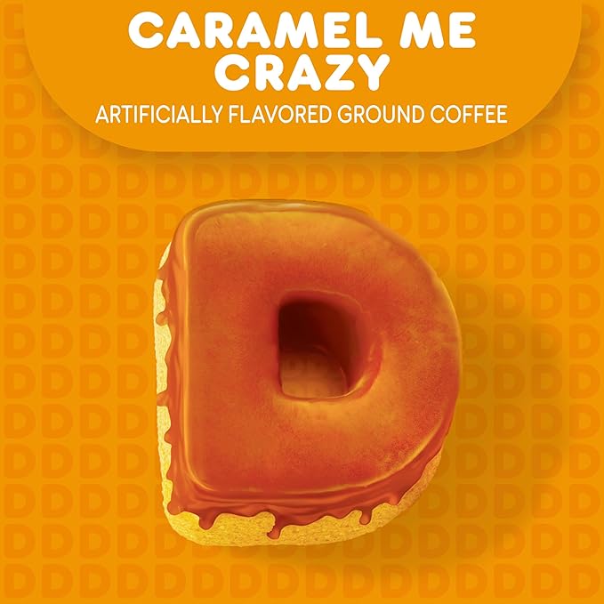 Dunkin' Caramel Me Crazy Flavored Ground Coffee, 11 Ounces (Pack of 6)