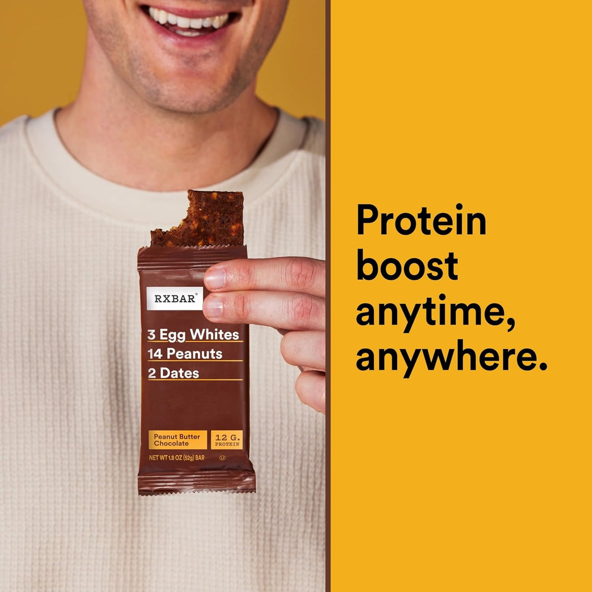RXBAR Protein Bars, Protein Snack, Snack Bars, Peanut Butter Chocolate, 18.3oz Box (10 Count)