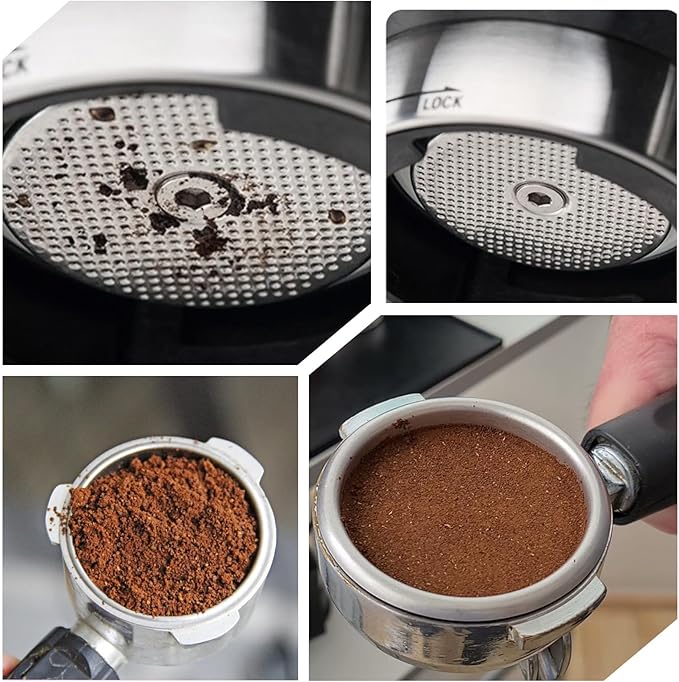 2Pcs 58mm Espresso Puck Screen, Stainless Steel 1mm Thickness Reusable Coffee Filter Mesh Plate for Espresso Portafilter Filter Basket