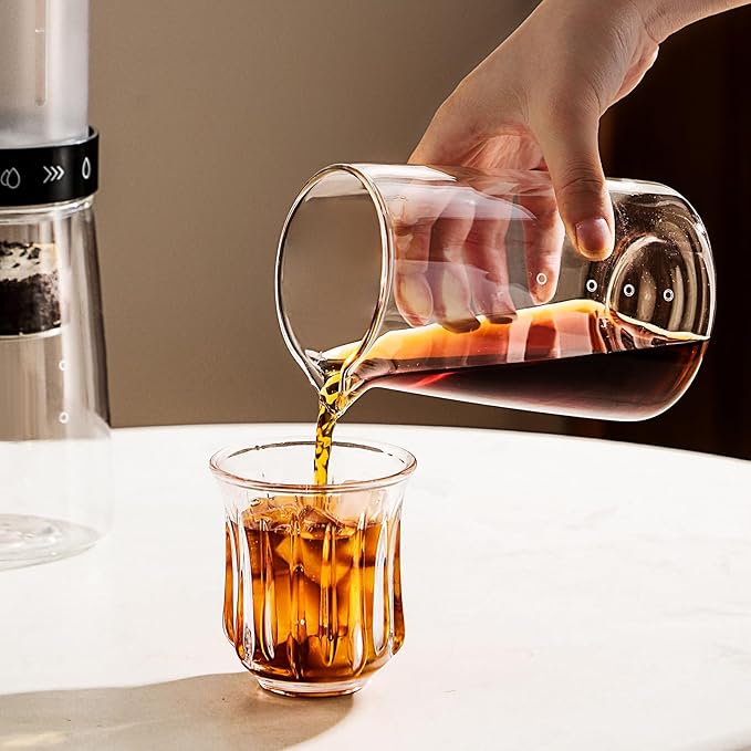 Bincoo Glass Ice Coffee Dripper with Adjustable Dripe Flow Control, Cold Brew Coffee Maker - 450ML, Precision Drip Brewer Tower for Smooth, Low-Acidity Cold Brew Concentrate
