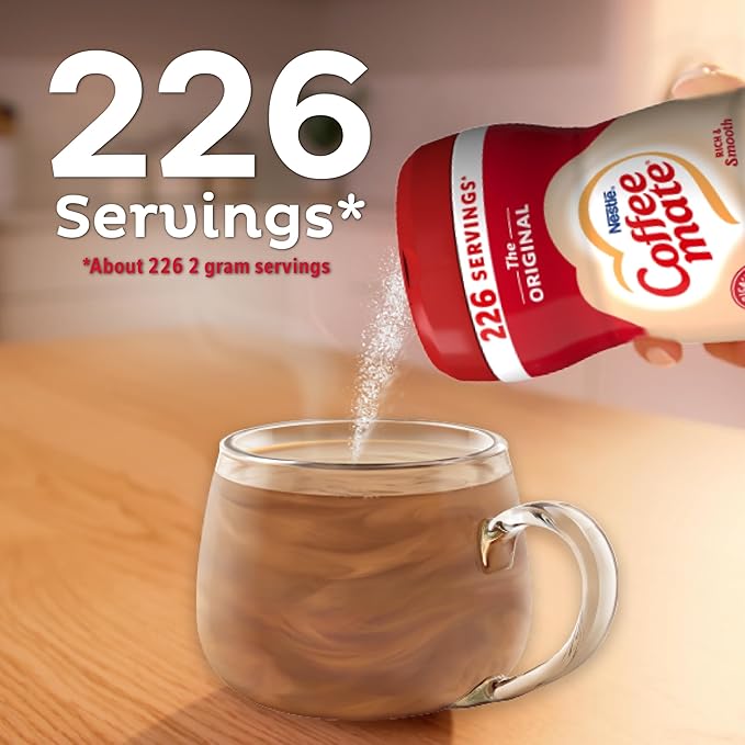 Nestle Coffee Mate Coffee Creamer Original, Jar, Diet type - Kosher, Gluten Free, Pack of 12 (16 Ounce) (11000443)