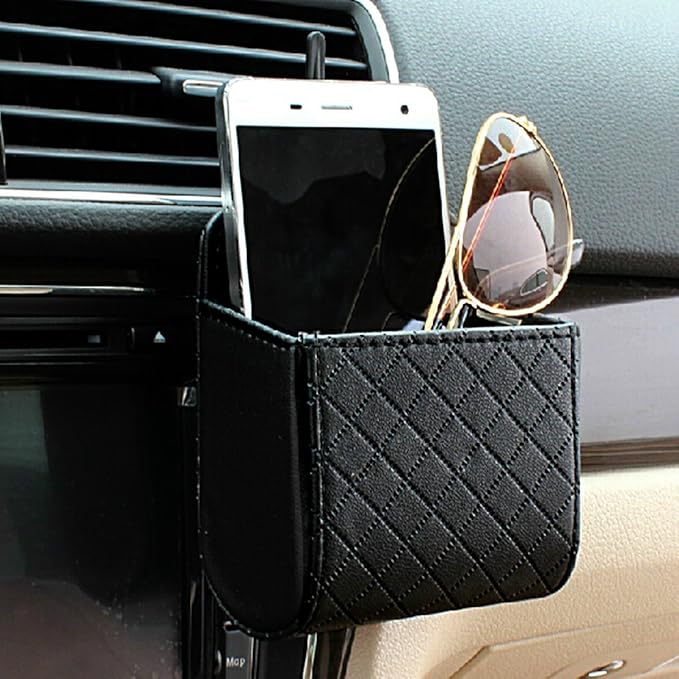 Yosoo Car Seat Back Air Vent Tidy Storage Bag Case Organizer Holder Pounch Box For Cellphone Black