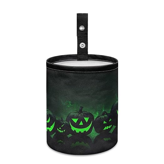 Green Pumpkins Car Trash Can, Cute Car Trash Bag, Vehicle Trash Can, Multipurpose Trash Bag Hanging, Portable, Waterproof Storage Bag for Cars