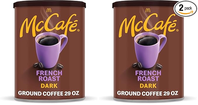 McCafe French Roast, Dark Roast Ground Coffee, 29 oz Canister (Pack of 2)
