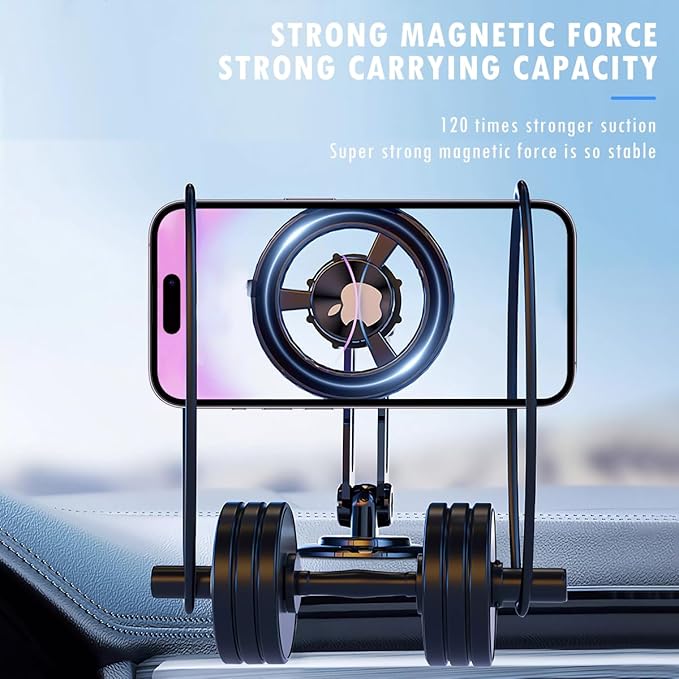 Universal 360° Pro Magnetic Car Phone Holder (2025) – Super Strong Suction & Adjustable Phone Mount for All Mobile Phones, Hands-Free Viewing with Metal Ring, No Signal Interference