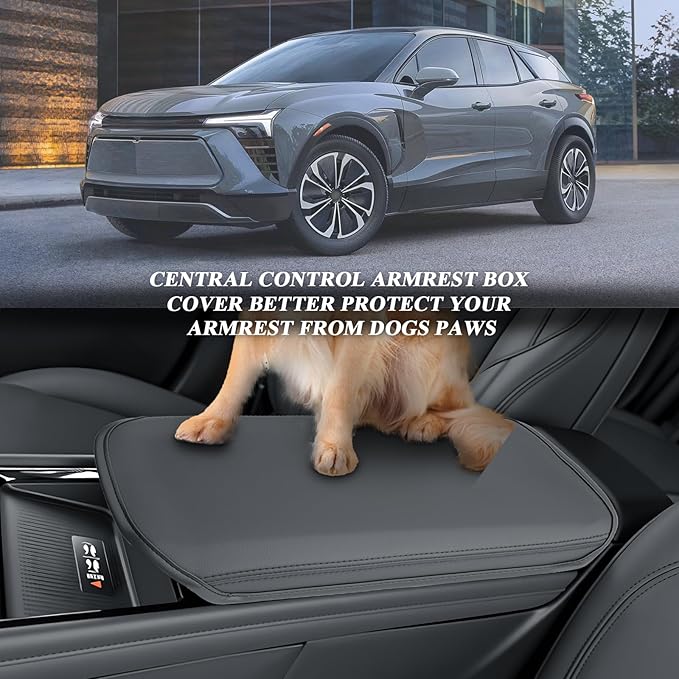 BIBIBO for 2024 2025 2026 Chevy Blazer EV Center Console Armrest Cover 2024-2026 Blazer EV Arm Rest Cover 2024+ Blazer EV Accessories 2025 Blazer EV Armrest Pad(NOT FIT Blazer)