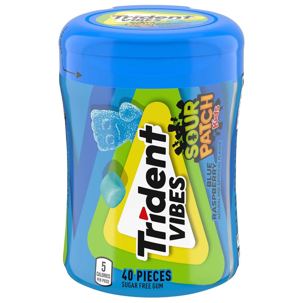 Trident Vibes Sugar-Free Chewing Gum, Cotton Candy Flavor, 40 Pieces