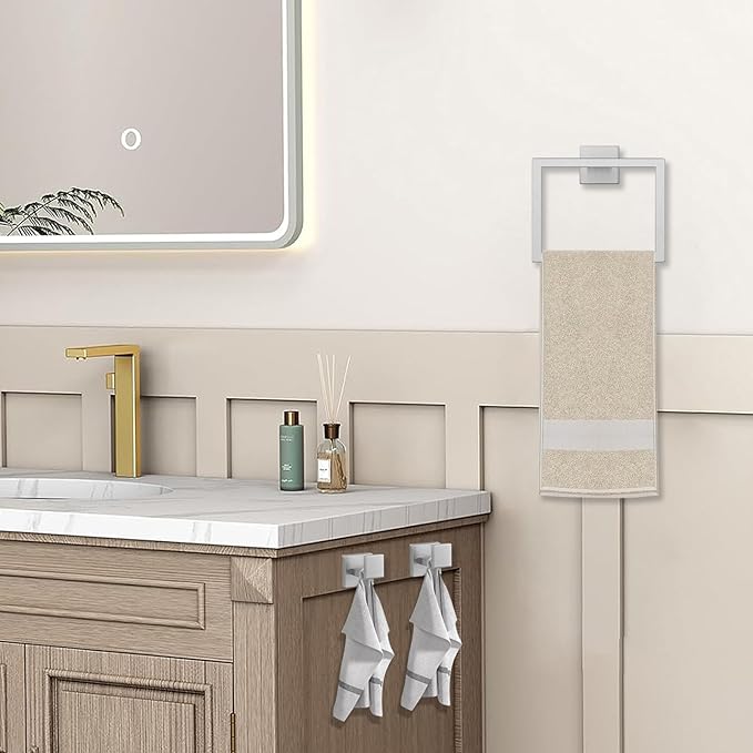 JOPOFI 5 Piece Bathroom Towel Bar Set - Thicken Stainless Steel Bath Towel Holder, 23.6 Inch Towel Racks for Bathroom Wall Mounted, Bathroom Hardware Accessories Set - Brushed Nickel