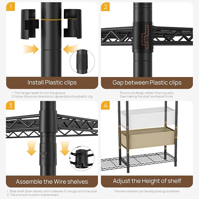 Golpart Clothes Rack Coat Rack Closet Organizers and Storage Laundry Room Organization Heavy Duty Portable Clothing Racks for Hanging Clothes Adjustable Freestanding with Shelves and Wheels Black