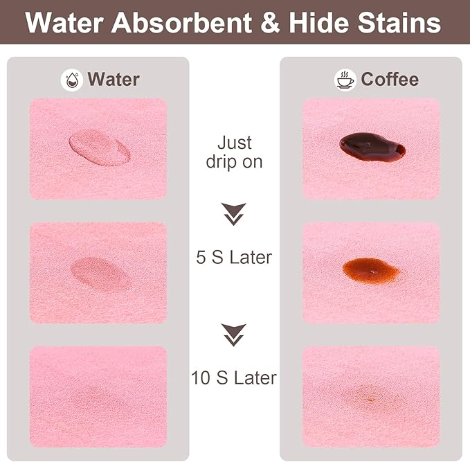Absorbent Coffee Mat, Fashion Dish Drying Mat for Kitchen Counter Coffee Bar Accessories Espresso Machine Dish Rack 16" x 24" Pink