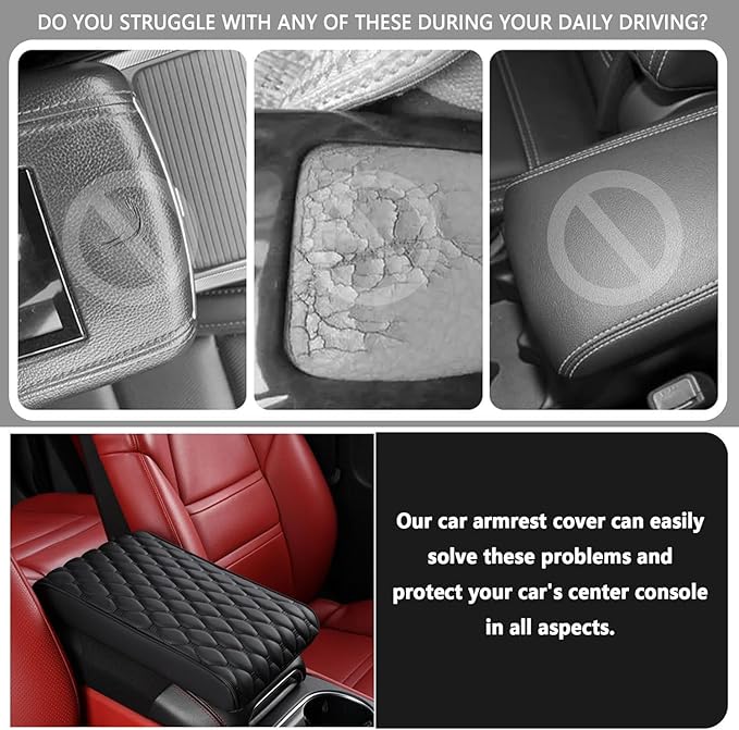 Auto Armrest Cushion Pads for Mini Clubman F54(2020-) Accessories Car Centre Console Armrest Pad Durable Material and Easy to Clean-is Waterproof and Anti-Scratch