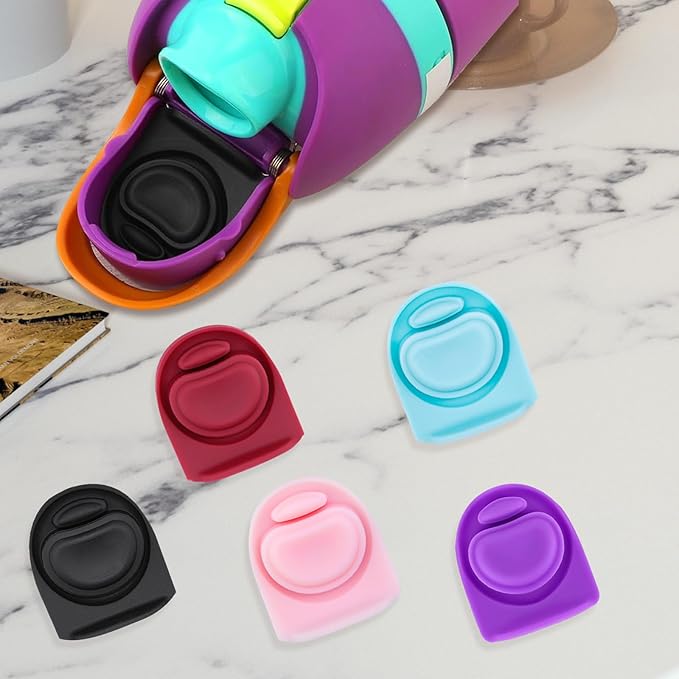 Rubber Seal Replacement Stopper Compatible with Owala Freesip16/19/24/32/40oz Spout Lid,5 Pcs Water Bottle Gasket Silicone Cap Insert Gasket Stopper Replacement Parts Accessories (5 Colors 7)