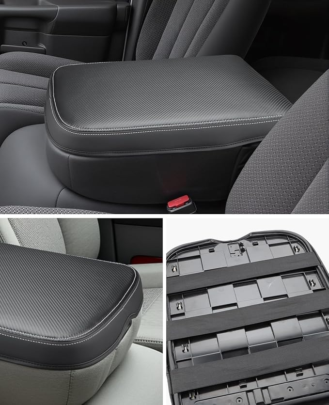 INTGET Center Console Cover for 2002-2012 Dodge Ram 1500 2500 3500 Accessories Interior Middle Armrest Arm Rest ST, SLT, Laramie, Sport, TRX4 Cushion Pad Protector(Fit for Jump Seat Console)