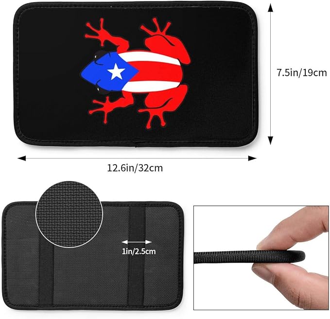 Puerto Rico Rican Frog Car Armrest Cover Auto Center Console Pad Soft Car Armrest Cushion Handrail Box Universal Decoration Cushion