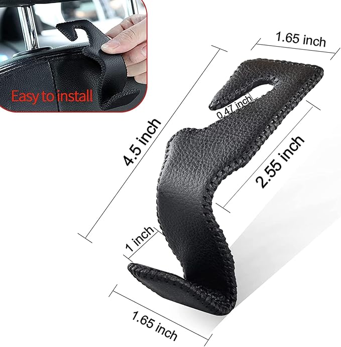 Car Hooks Universal Car Vehicle Back Seat Headrest Hanger Holder Hook Microfiber Leather & Stainless Steel for Bag Purse Cloth Drink Grocery (Green)