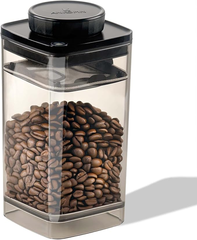 ANKOMN Coffee Vacuum Container, Patented Turn-n-Seal Canister Features the Airtight Vacuum Sealed Rubber and Inner Plate, Holding the Vacuum and Keeping Your Coffee Fresh Longer (One Pound)