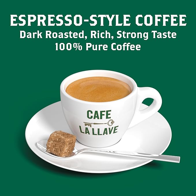 Cafe La Llave Dark Roast Ground Espresso Coffee, 16 oz Bricks (Pack of 3) – Cuban Style, Bold & Rich Flavor, for Espresso, Moka Pot & Drip