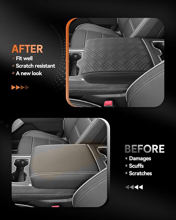 CDEFG for Chevrolet Silverado EV 2024 2025 2026 Center Console Cover Armrest Box Cover for Chevy Silverado EV (Work Truck, LT, RST) Accessories Arm Rest Protector Thickened