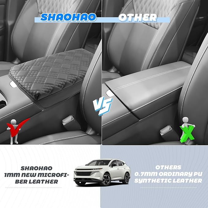 SHAOHAO for 2025 2026 Nissan Murano Center Console Cover for 2025 2026 Nissan Murano Accessories (SV/SL/Platinum) Armrest Cover Soft Comfy Cushion Pad Murano 2026 Thicken Middle Console Lid Protector