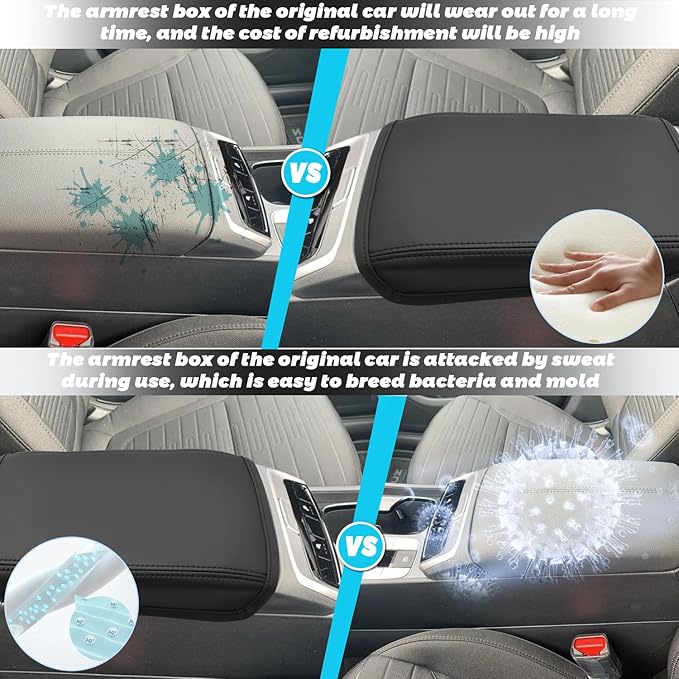 SHAOHAO for 2024 2025 Hyundai Santa Cruz Car Armrest Cover for 2022-2024 2025 Hyundai Santa Cruz Accessories SE/SEL/Night/SEL Premium/Limited Center Console Cover Elbow Arm Rest Comfort Protector Pad